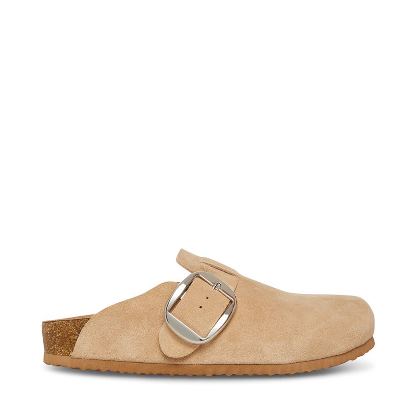 Beige Steve Madden Social Suede Women\'s Loafers | PH 6238JLA